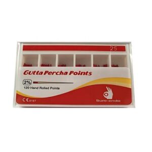 Sure Endo Gutta Percha Points Taper 0.02  (Size 25)